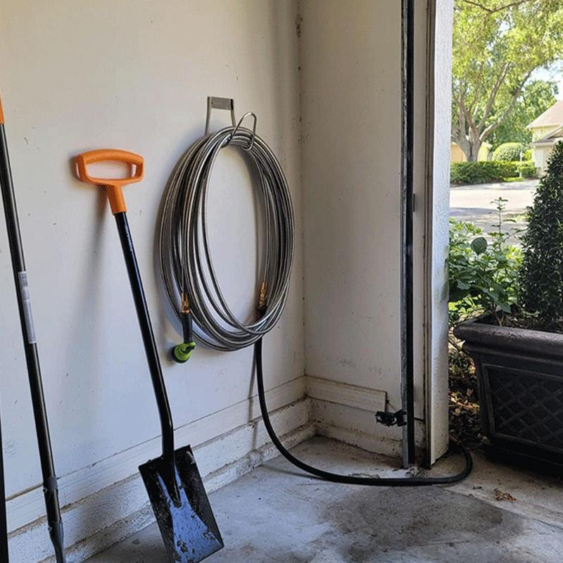 Garden Hose Holder Metal Garden Water Hose Holder Wall Mounted Heavy Duty Hose Hook for Garden Hose Expandable Hose Hose Reel