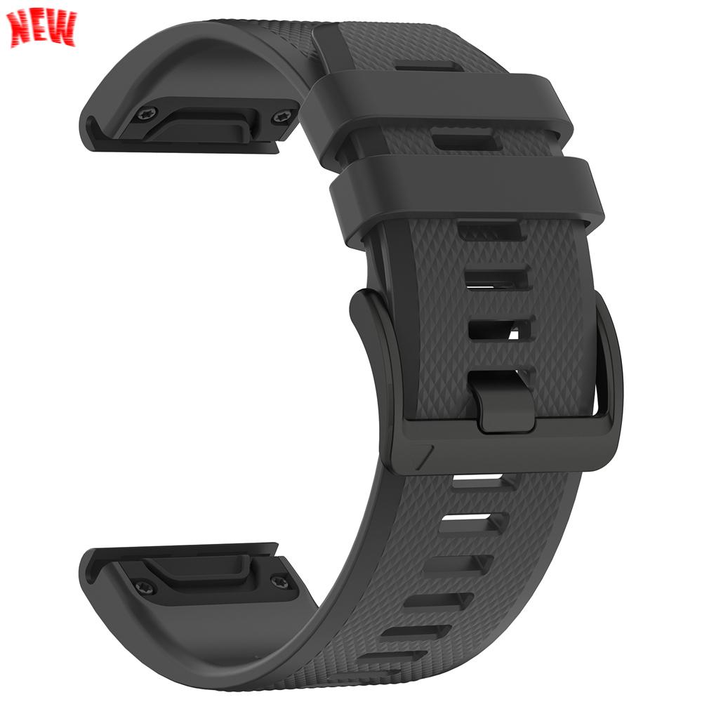 Silikónový remienok QuickFit 22/26 mm pre hodinky Garmin Fenix 8 Pro 47 mm 51 mm/Quatix 8/Forerunner 970/Descent G2/Fenix E 7X 7 6 6X 1Pcs QuickFit 22mm čierna