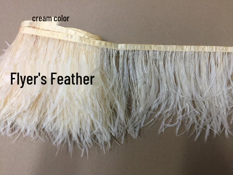 Ostrich Feather Fringe - Various Colors, 10-15cm, 1 Meter for Clothing Accessories