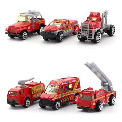 6Pcs/Set Mini Alloy Engineering Car Tractor Fire Truck Ambulance Toy Vehicle Dump-Truck Model Classic Toy Mini Gift For Children