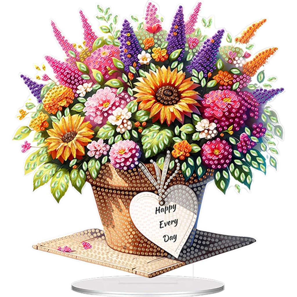 Acrylic Special Shape Cake Diamond Painting Tabletop Ornaments Kit Rhinestones Desktop Ornaments Diamond Painting Desktop Decors