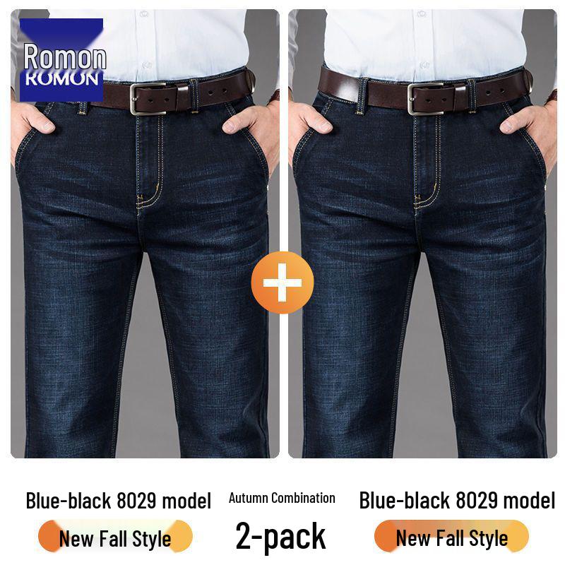 Romon Herren Straight-Leg Stretch Jeans - Herbst/Winter 2025: Vielseitige lässige lange Hosen für Mittelalte