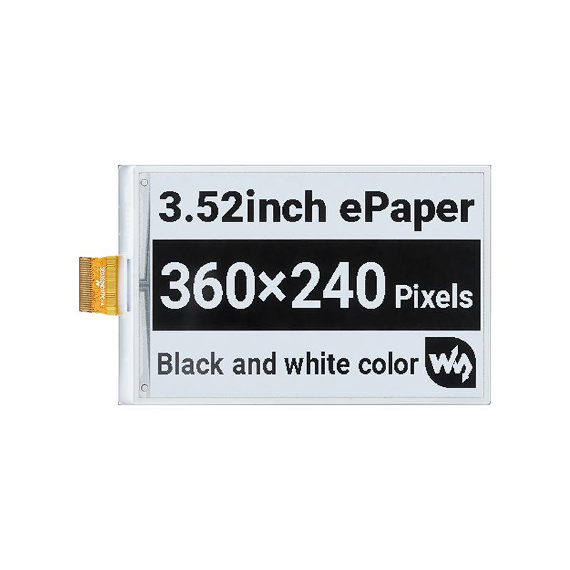 Weixue 3.52'' Black & White E-Ink Display, 360×240 Pixels, SPI Module