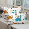 Cute Dinosaur Bedding Set 2pcs Single Size Fitted Sheet with Pillowcase for Kids Boys Teens Cartoon Animal Design