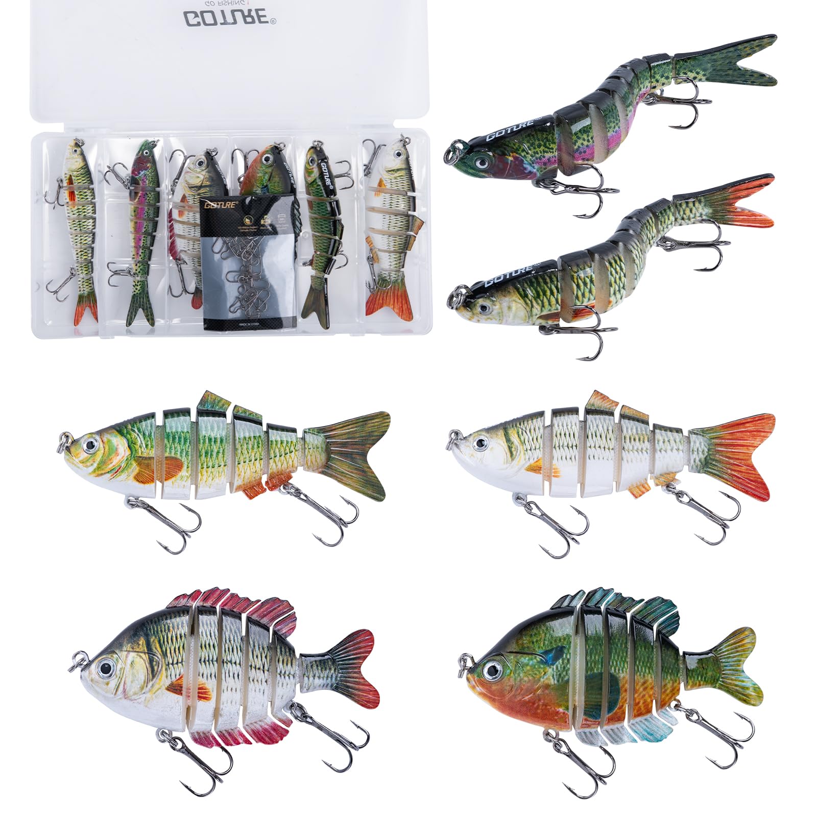 

Goture Jointed Bass Fishing Fishing Lover Fishing Jig Sea Bass Ayu Sutte Multi-Section Lure, 8cm-10cm, 11g, 15.6g, 18.4g, Lure, Freshwater/Saltwater