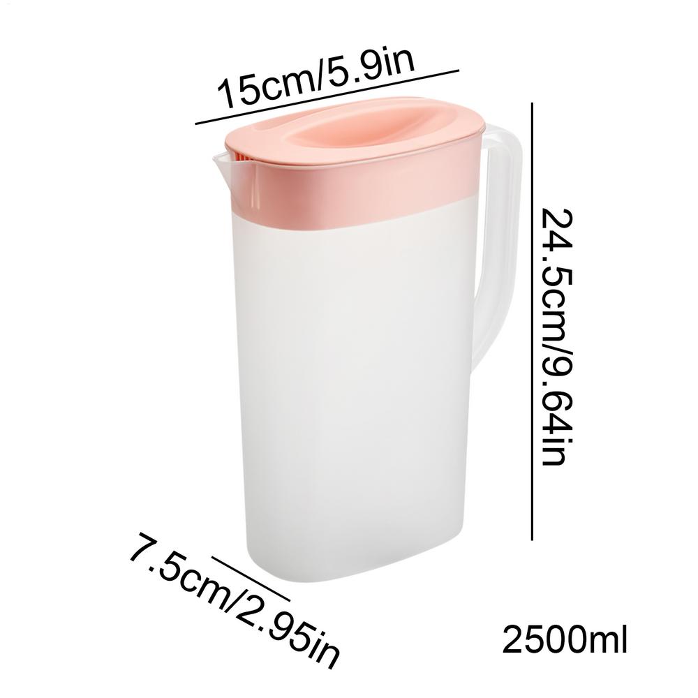 Water Pitcher With Lid 2500ml Tea Water Container Lemonade Pitcher Heat & Cold Resistant Fridge Jug Water Pitcher for Soy Milk
