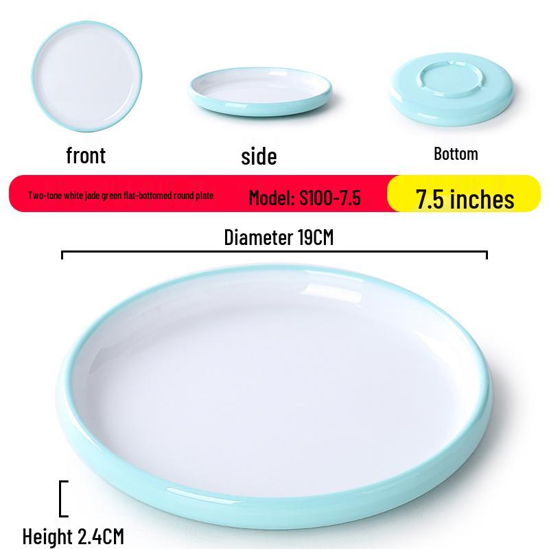 Nordic Round Melamine Shallow Plate for Buffets and Stir-Fry Dishes