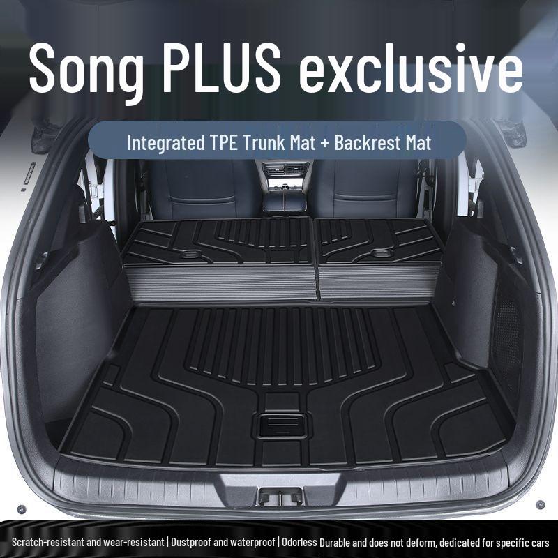 25 BYD Song Plus TPE Trunk Mat Set: Integrated, Foldable, Full Backrest.