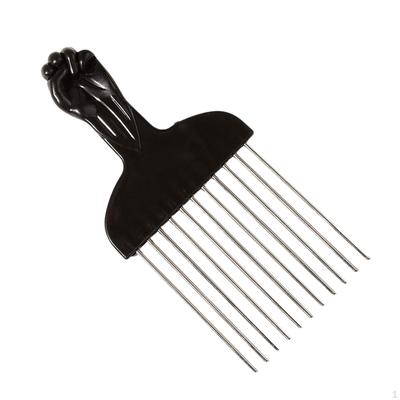 Prong Combs Black Hairdressing Styling Tool Metal Hair Pick for Men DIY Hairstyles