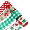 Charming Themed Watermelon Faux Linen Ribbons In Green Checkered Design For Festive Occasions