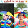 Headwear Umbrella Hat Elastic Headband Umbrella Waterproof Sunscreen Shade Umbrella Hat Adjustable for Camping Fishing Golf