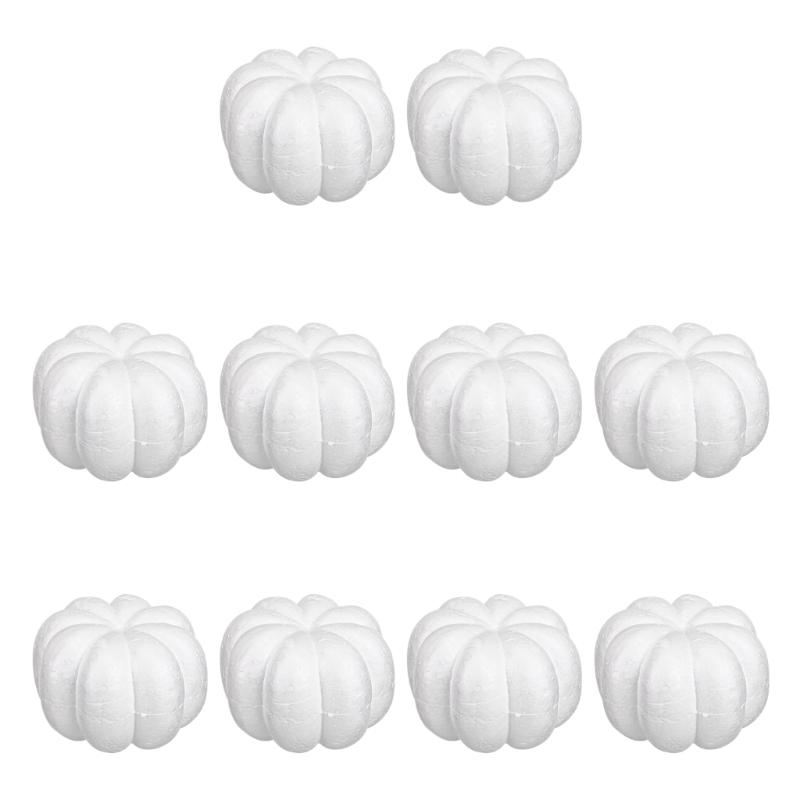 10Pcs Artificial Pumpkins Decoration for Thanksgiving Fall Festival Home Decoration White Foam Pumpkins for Painting