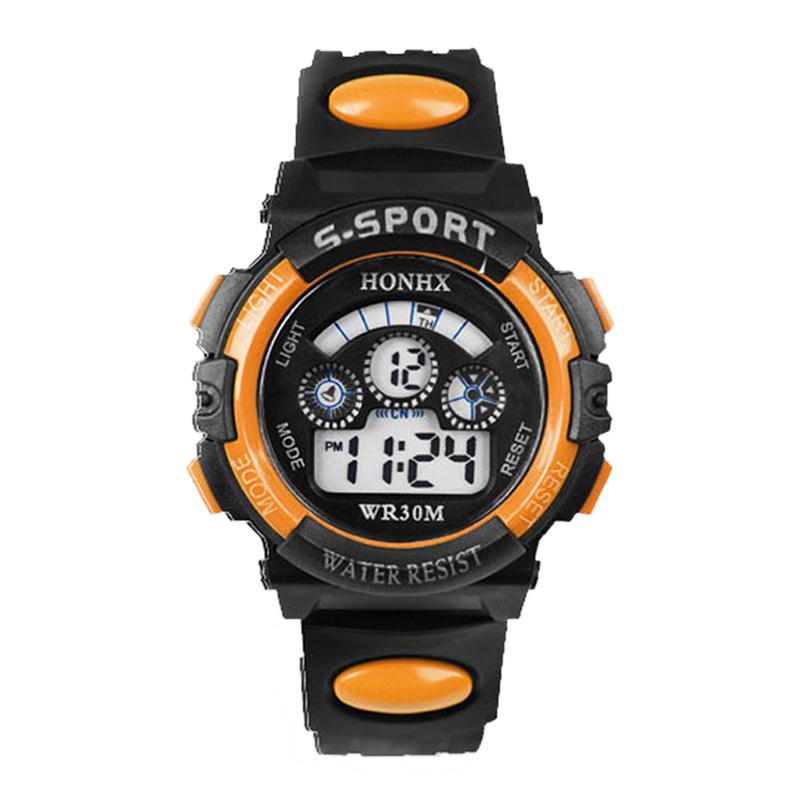 Waterproof Kids Boys Sports Multifunction Electronic LED Alarm Date Wrist Watch