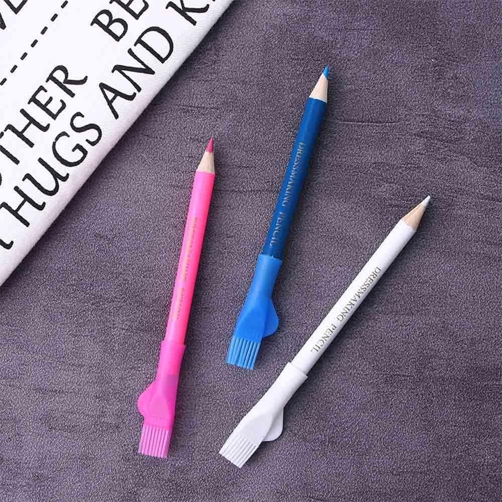 3 Pcs/set Creative Red,Blue,White Tracing Tools with Brush Cap Dressmaker Tools Water Soluble Pen Fabric Pencils Sewing Marker