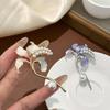 Fashion Pretty Enamel Imitate Pearl Flower Brooches For Women Lily Flowers Plants Brooch Pins Party Jewelry Accessories Gifts