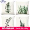 Simple Plant Print Pattern Home Decor Pillowcase Bedroom Living Room Sofa Decoration Polyester Cushion Cover With Zipper