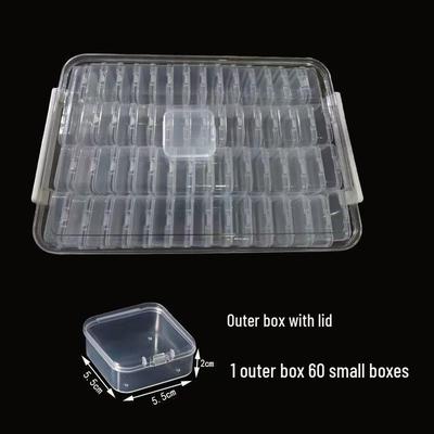 Opbergbox Set voor Kralen: Bevat 1 Grote Doos & 60 Kleine Dozen (5.5) met deksels voor gemakkelijke toegang tot proefwerken