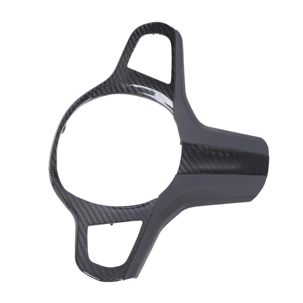 Carbon Fiber Steering Wheel Frame Trim Fadeproof Nappa Leather Steering Wheel Button Panel Trim for