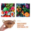 Round Willow Wicker Basket with Double Handles Decorative Tabletop Organizer for Bread Snacks Vegetables Easter Gift Hamper