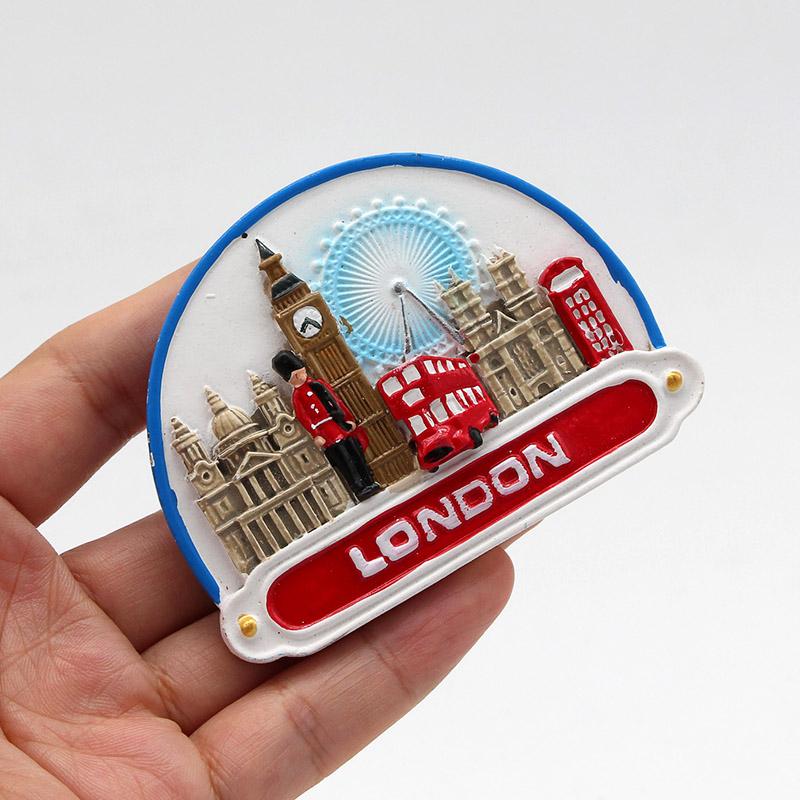Magneți de frigider 3D lipiți pentru turism mondial, suveniruri creative, cadouri, magneți de frigider, Anglia, Londra, soldat de autobuz, cadouri suvenir