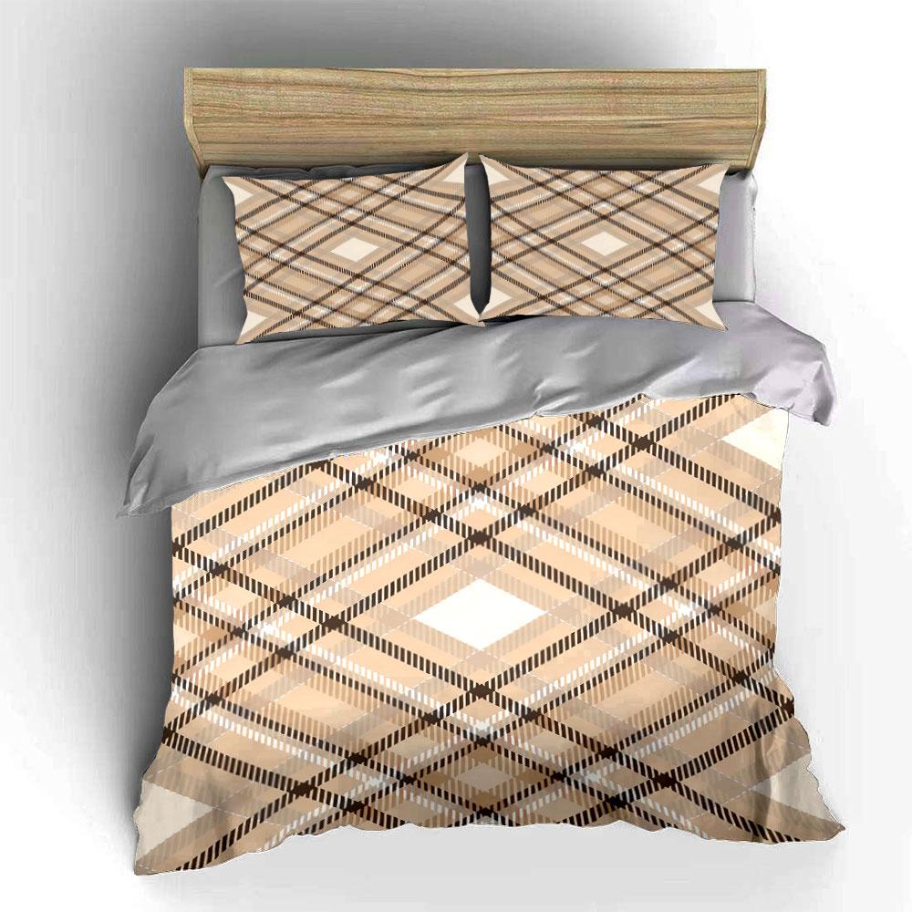 Crisscrossed brown diamond pattern. Bedding sets Duvet cover sets Duvet covers Pillowcases(1 * Duvet Cover 2 * Pillowcases, without duvet insert)
