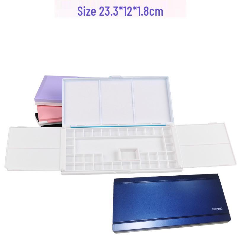 Multifunctional Watercolor Palette: 33/18 Grid Foldable Mixing Box with Flip-Top for Gouache Paints