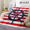 1Pc 2D FLAT Red Stripe Marine Print Flannel Blanket,High quality Comfortable for All Seasons,Home Decor,Warmth and Comfort,Perfect for Christmas Gifts