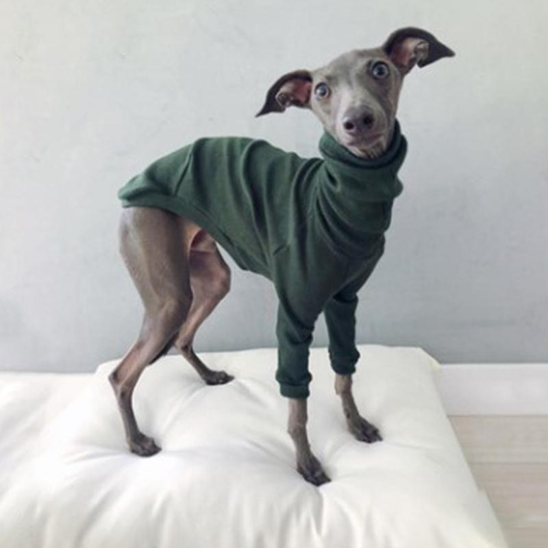 Baumwolle Rollkragen Garn Haustier Hund Kleidung Zweibeiner Greyhound Whippet Dobermann Jacke Komfort Pyjama Frühling Sommer Haustier Mantel 5XL