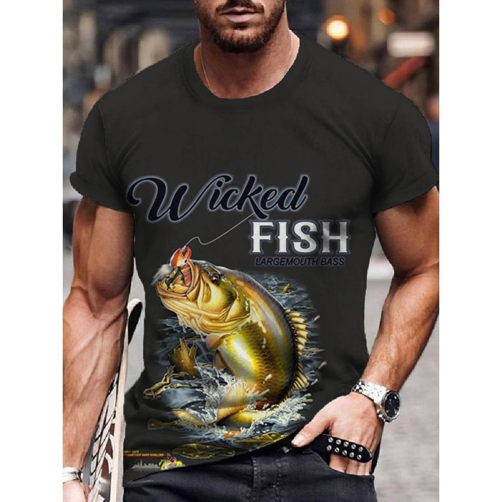 Summer Men's Fun Animal Print Oversized Loose Casual T-shirt Fashionable Comfortable Soft Breathable Short Sleeved T-shirt