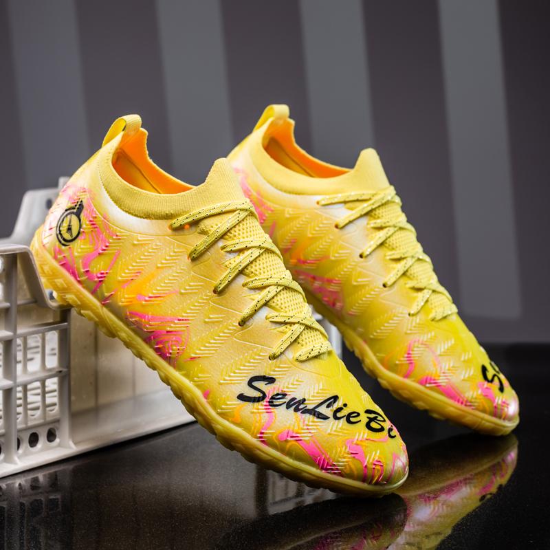Herren Mittelhohe Fußballschuhe Kunstrasen TF Stollen Trainingsschuhe Verschleißfeste Gummisohle Bequemes Mesh-Innenfutter
