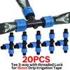 16mm 5/8" Drip Irrigation Tape Shut-Off Valve End Plug Connector Thread Lock Garden Watering System Greenyhouse to PVC Hard Pipe