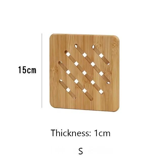 Hot Dinner Mat 1PC Insulated Dining Table Pots and Pans Mat Wood Non-slip Cups and Bowls Mat Openwork Round Household
