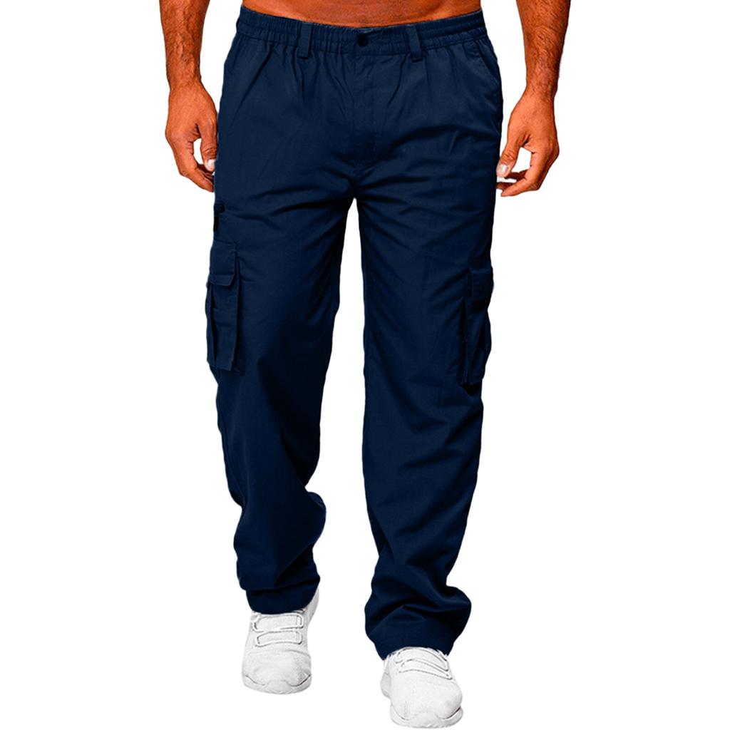 Men's Cargo Pants Outdoor Casual Loose Fit Straight Leg Multi-Pocket Work Pants