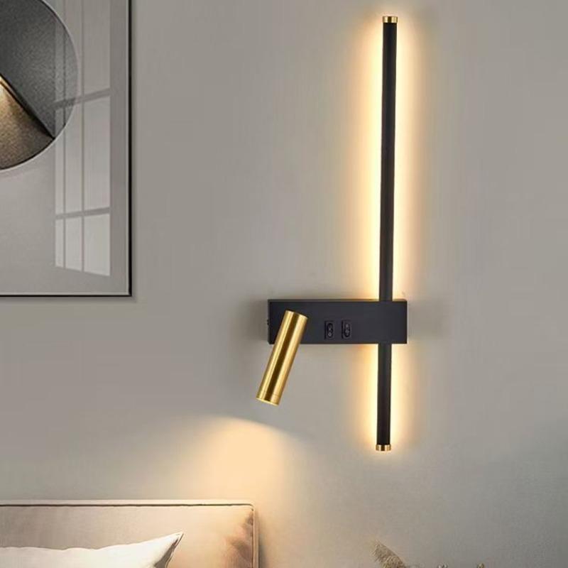 LED Reading Lights With Switch Rotatable Spotlight Wall Lamps Bedroom Bedside Strip Lights for Bedroom Background Wall Lights