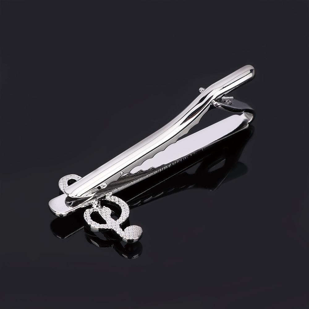 Fashion Silver Color Tie Clip Musical Note for Shirt Clasp Tie Pin Necktie Pin Men Jewelry