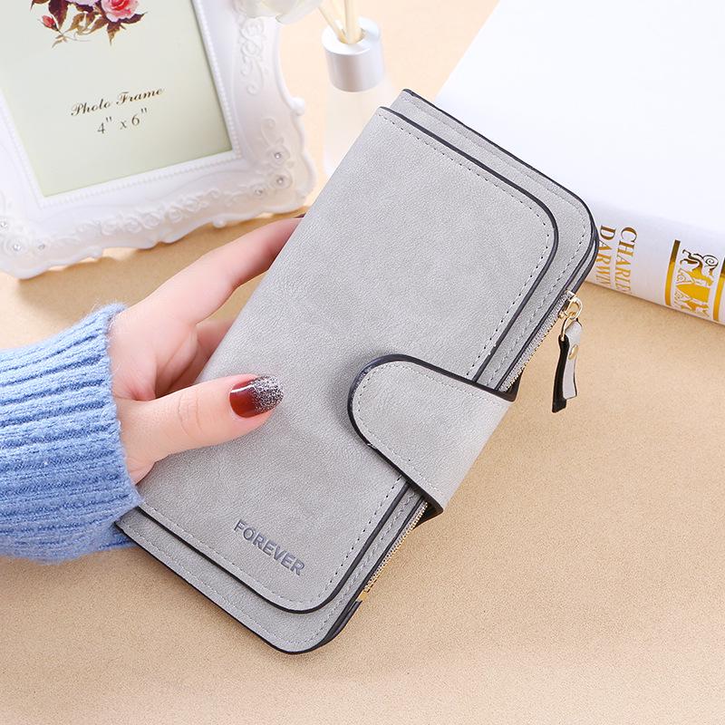 Korean Style Tri-fold Women's Wallet with Multi-card Slots - Frosted Two-tone Fabric
