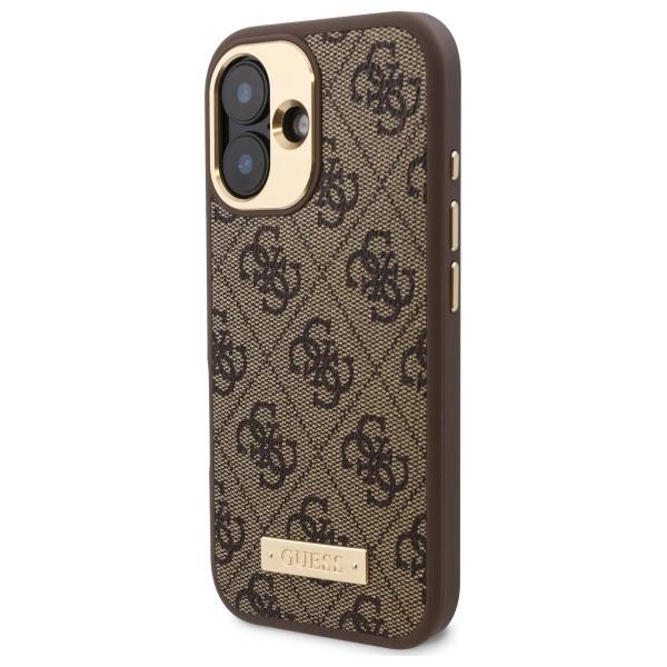 Guess Guhmp16Su4Gprw Iphone 16 6.1 Brązowy/Brown Hardcase 4G Logo Plate Magsafe