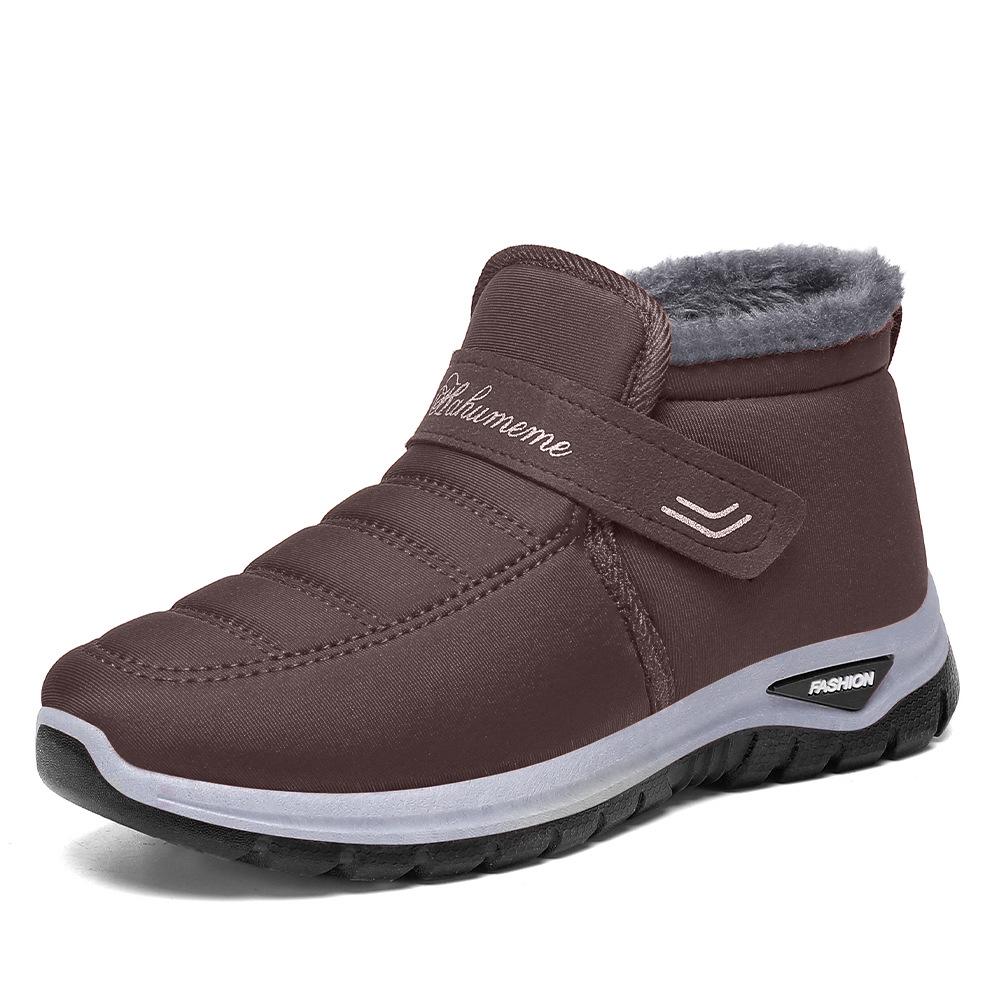 Women's Winter Velcro Fleece-Lined Ankle Boots - Warm Cotton Snow Shoes