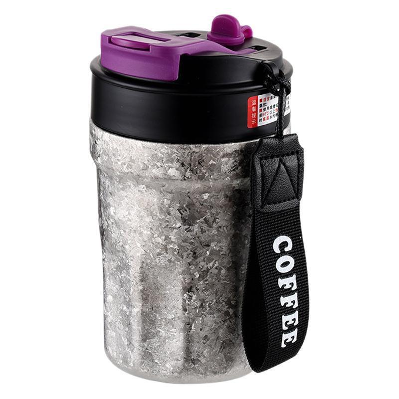 Titanium Travel Coffee Cup With Straw Lid 400ml Portable Insulated Tumbler Men Women Office Outdoor Car Use