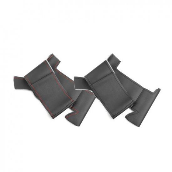 Hand Sewing Steering Wheel Black Leather Cover Trim For Peugeot 308 2014-