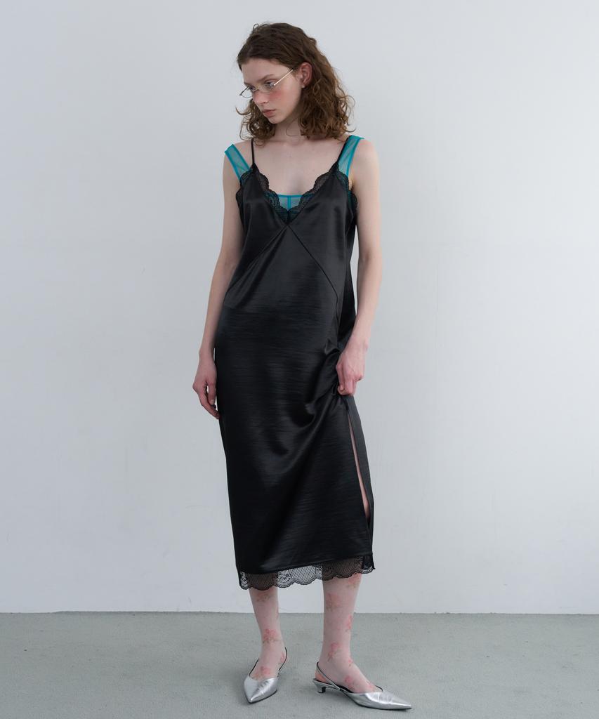 Obeodyupeulleeo Lace Satin Dress_Black