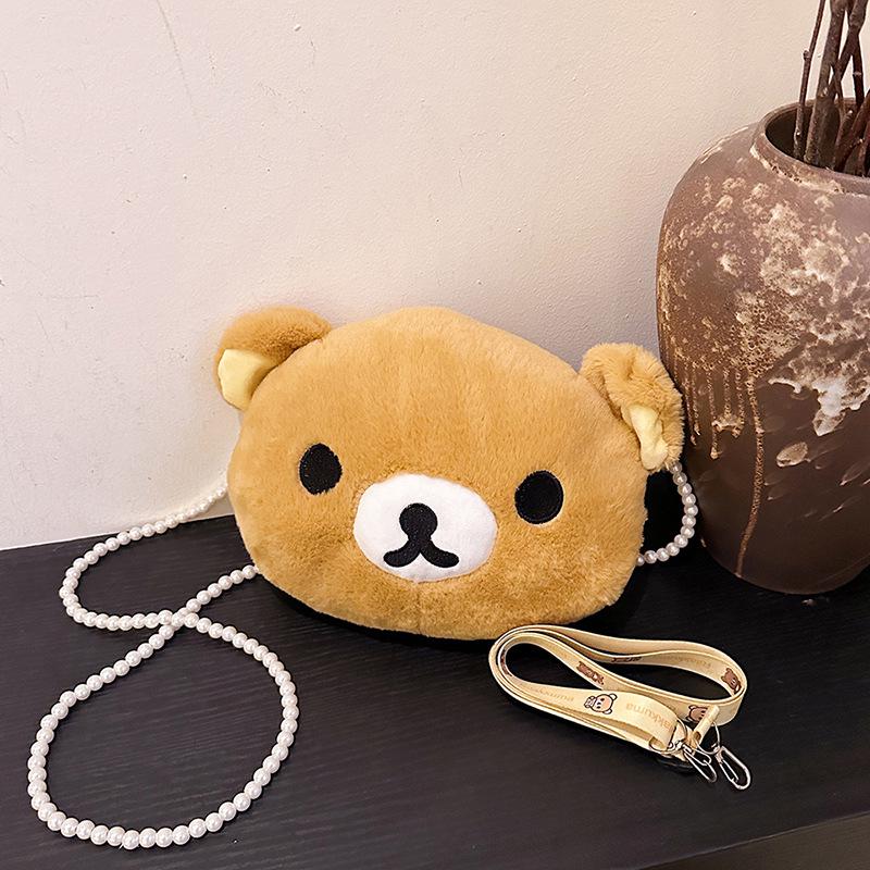 Herbst/Winter 2025 Cartoon Bär Plüsch Tragetasche & Umhängetasche