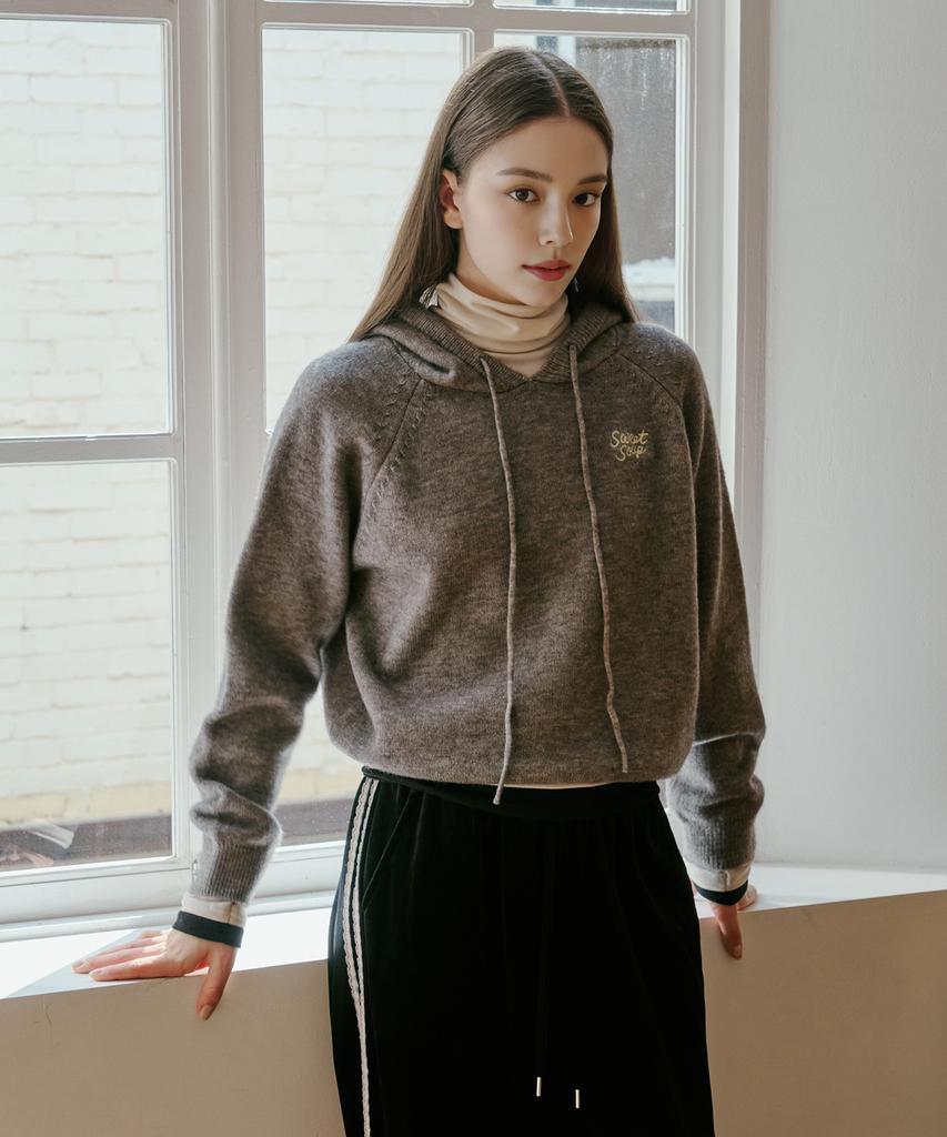SWEET SOUP Hoodie Embroidered Knit (Wbalkf3)