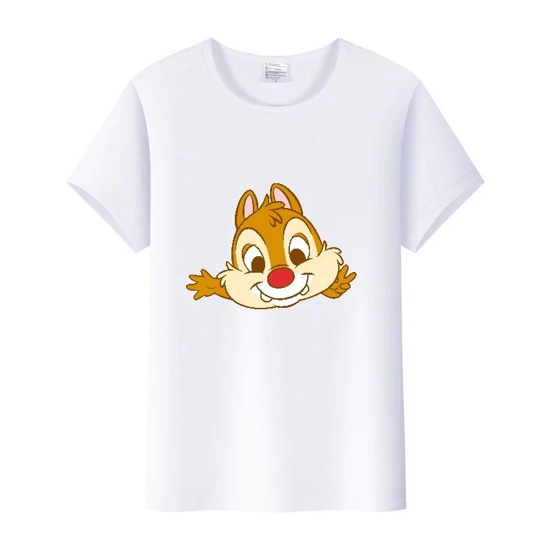 Fashion Blouses Cartoon Tees Chip 'n' Dale Friends T-shirts Summer Tops Short Sleeve Shirts Harajuku Clothes Unisex