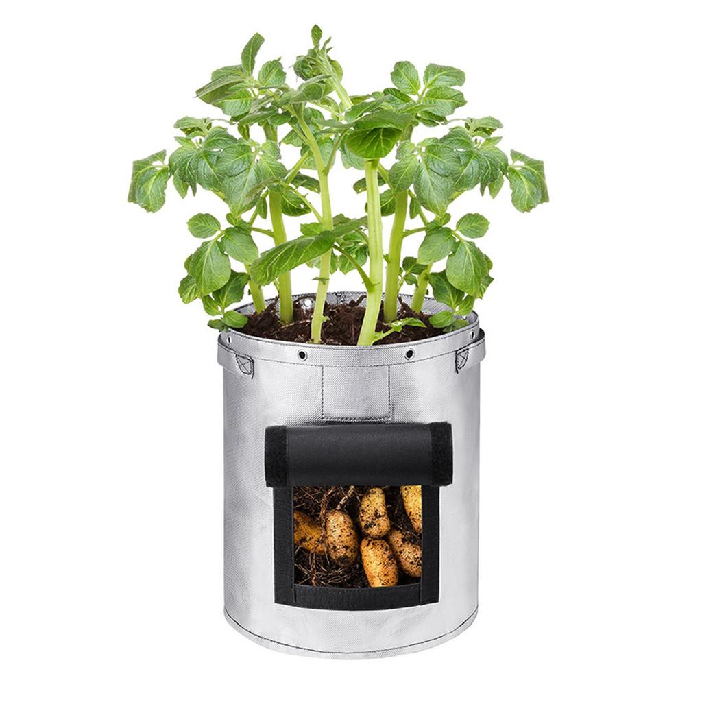 Silver Potato Grow Bag Waterproof Openable Planting Bucket For Plant Vegetable Flower