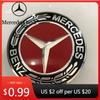 BVZ1 Car Sticker 4PCS/Set 75mm Universal Mercedes-Benz 75mm Black and Silver AMG Hubcap Center Cap Upgrade Wheel Hub Cover