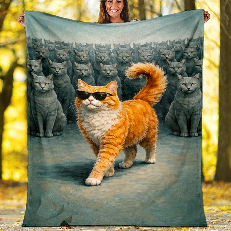 Cute Golden Retriever Puppy Mountain Lake Blanket, Fluffy Dog Flannel Throw Blanket for Pet Lover Home Decor