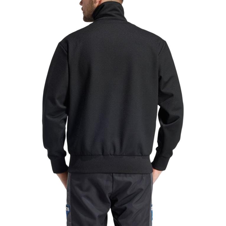 adidas Originals Anni '70 Moda Giacca Manica Lunga con Zip Collo Uomo Giacca Nera JN5962