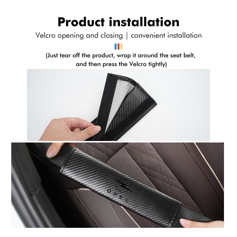 For Opel Car Carbon Fiber Seat Belt Shoulder Cover Padding Seatbelt ProtectionAccessories OPC Astra J H G K Insignia Corsa D B E