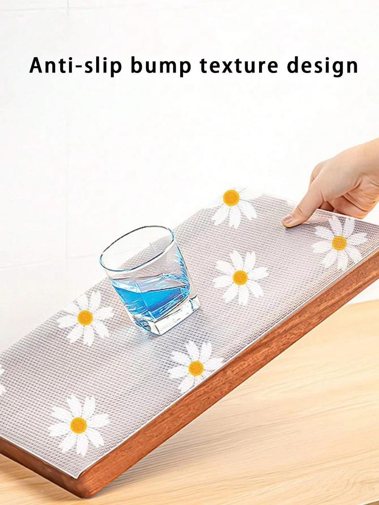 1 Roll Shelf Liner For Kitchen Cabinets EVA Waterproof Fridge Pad Cupboard Mat Easy Placemats Non-Adhesive Drawer Liner